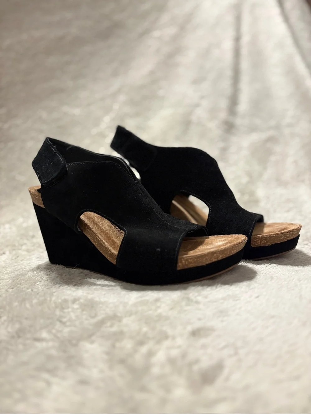 Women’s 7 Sofft Cohlee Suede Open Toe Wedge Sandal
